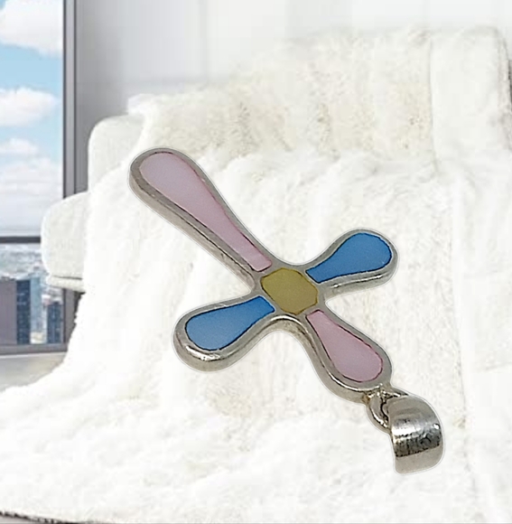 .Sterling Silver Mother of Pearl Cross Pendant - Picture 4 of 6